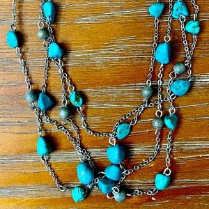 3-Tiered Turquoise & Silver Necklace